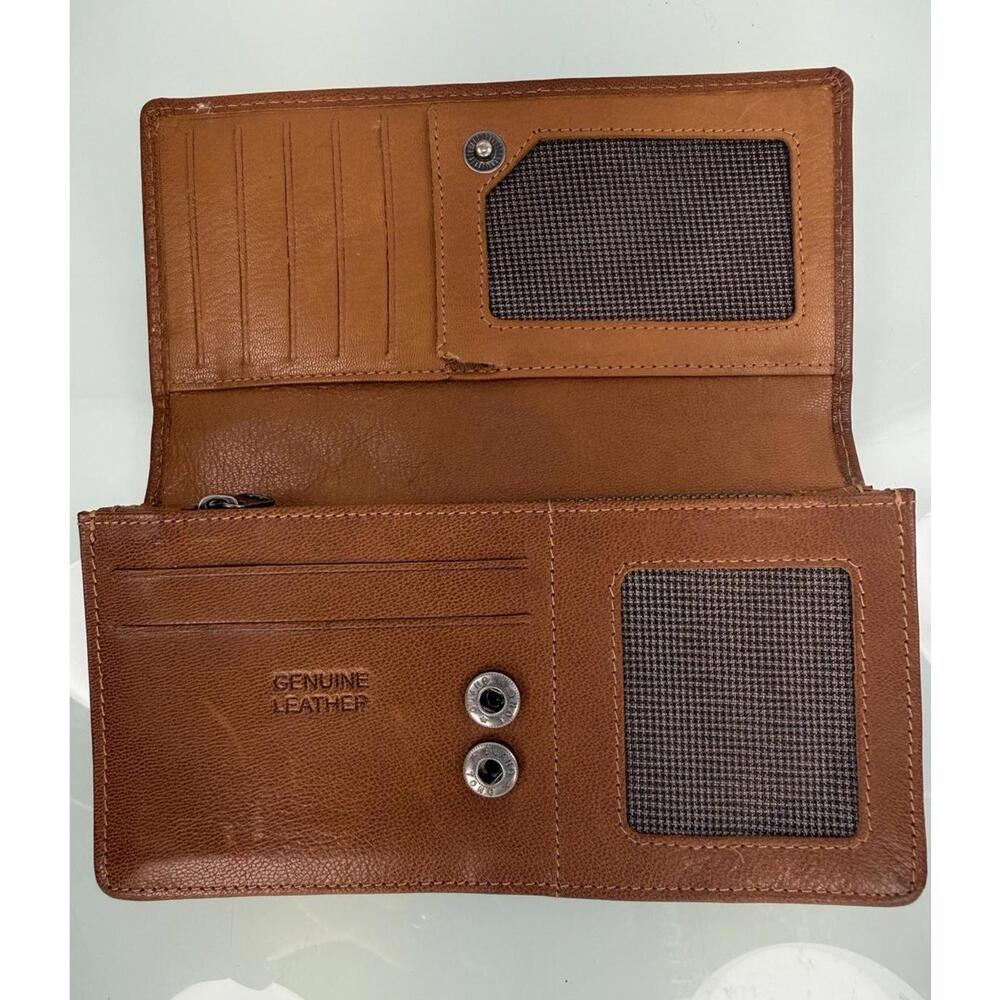 Spikes & Sparrow Brown Leather Accordion Wallet Vintage Boho Organizer clutch - Picture 9 of 9
